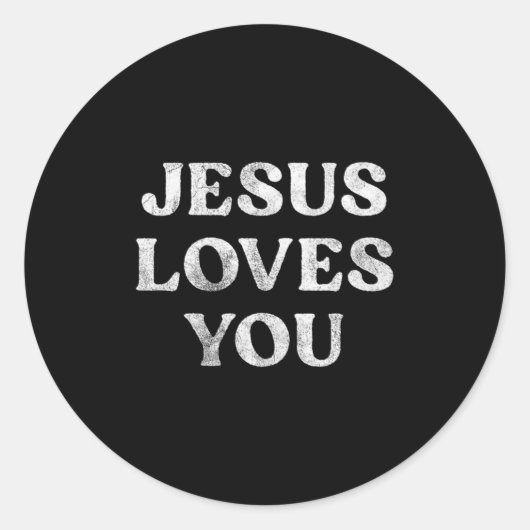 The Phrase Jesus Loves You On A Premium Tri-blend  Ronde Sticker (Voorkant)