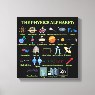 The Physics Alphabet, cool science and Physics Canvas Afdruk