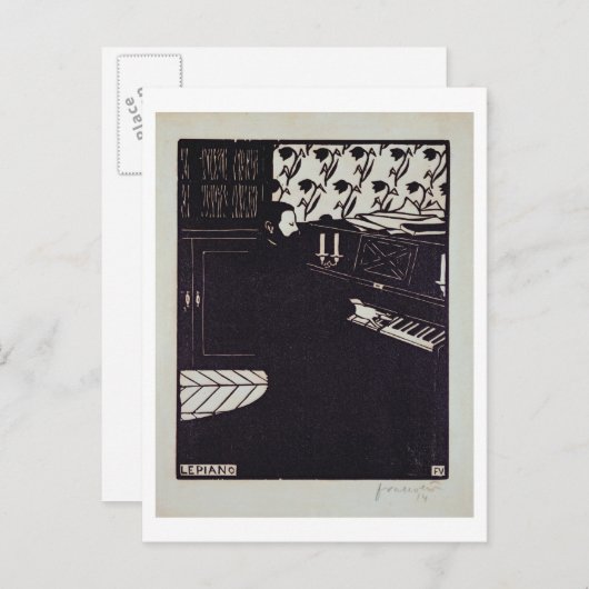 The Piano, 1914 (houtsnip) Briefkaart (Voorkant / Achterkant)