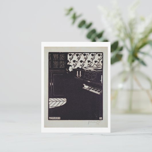 The Piano, 1914 (houtsnip) Briefkaart (Staand voorkant)