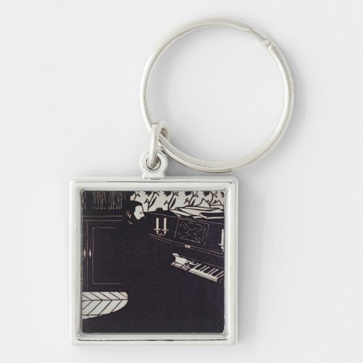 The Piano, 1914 (houtsnip) Sleutelhanger (Voorkant)