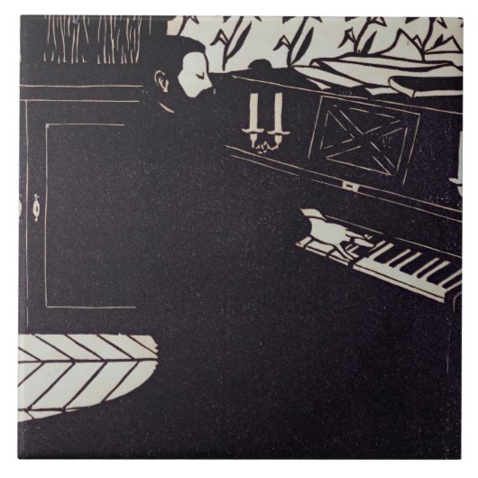 The Piano, 1914 (houtsnip) Tegeltje (Voorkant)