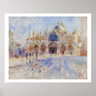 The Piazza San Marco, Venice, 1881 (olie op doek) Poster