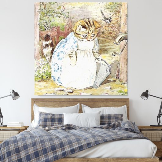 The Pie and the Patty Pan van Beatrix Potter Canvas Afdruk (Insitu (Slaapkamer))