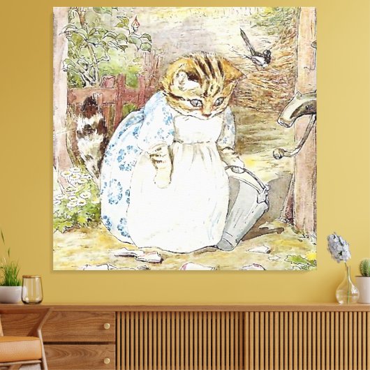 The Pie and the Patty Pan van Beatrix Potter Canvas Afdruk (Insitu (Woonkamer))