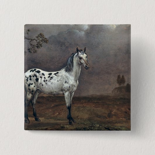 The Piebald Horse, 1653 Vierkante Button 5,1 Cm (Voorkant)