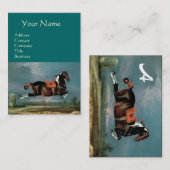 The Piebald Horse "Cehelds" die Monogram fokt, zwa Visitekaartje (Voorkant / Achterkant)