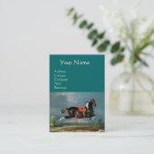 The Piebald Horse "Cehelds" die Monogram fokt, zwa Visitekaartje (Staand voorkant)