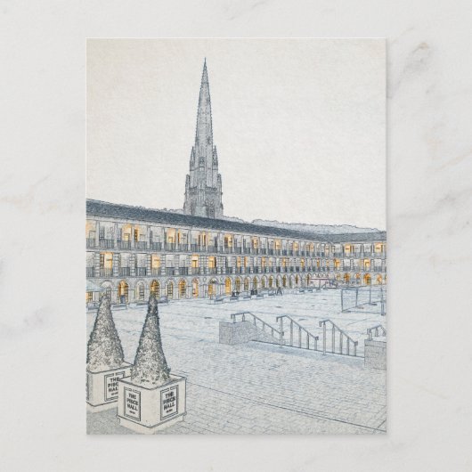 The Piece Hall, Halifax, Architectonische Schets Briefkaart (Voorkant)