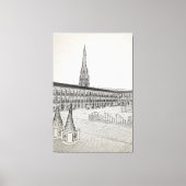 The Piece Hall, Halifax, Architectonische Schets Canvas Afdruk (Voorkant)