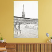 The Piece Hall, Halifax, Architectonische Schets Canvas Afdruk (Insitu (Woonkamer))