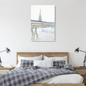 The Piece Hall, Halifax, Architectonische Schets Canvas Afdruk (Insitu (Slaapkamer))