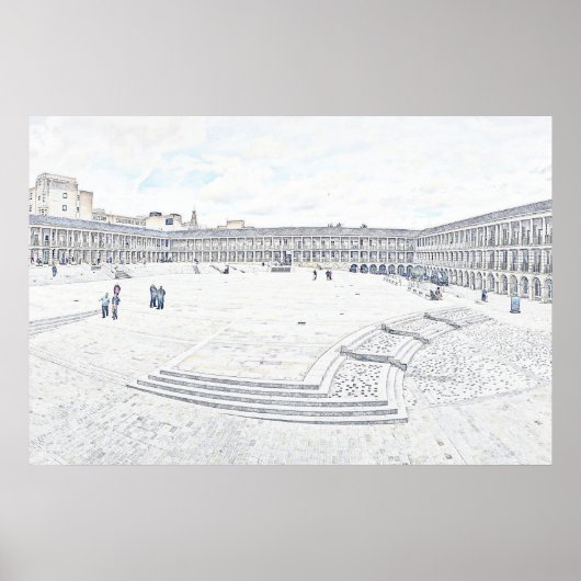 The Piece Hall Halifax – Historisch West Yorkshire Poster (Voorkant)