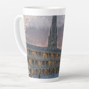 The Piece Hall, Halifax Kunstzinnige Vintage Print Latte Mok