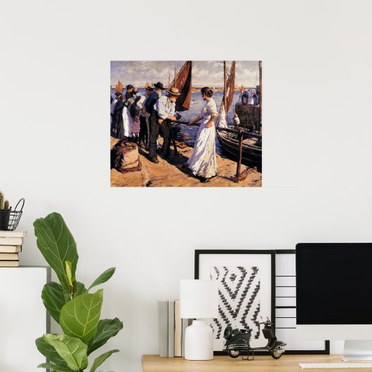 The Pier Head by Stanhope Forbes Poster (Thuiskantoor)