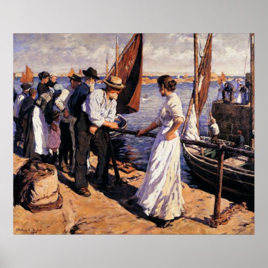 The Pier Head by Stanhope Forbes Poster (Voorkant)