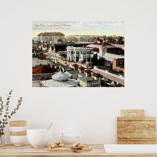 The Pike, Long Beach, California 1910  Poster (Keuken)