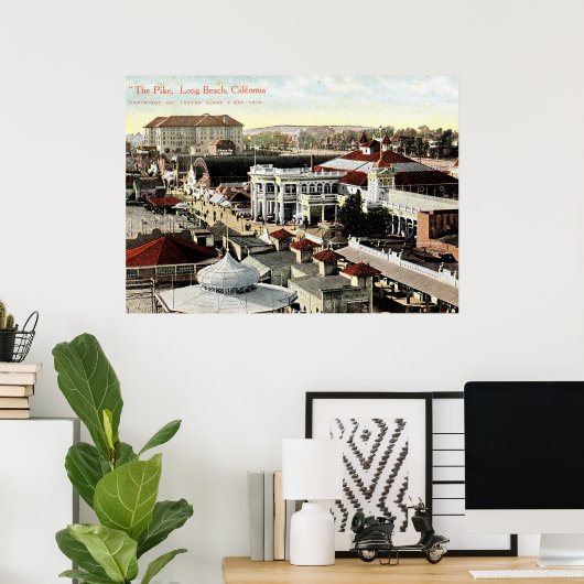 The Pike, Long Beach, California 1910  Poster (Thuiskantoor)