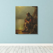 The Pilot Keeps Watch, 1851 Canvas Afdruk (Insitu (Houten vloer))