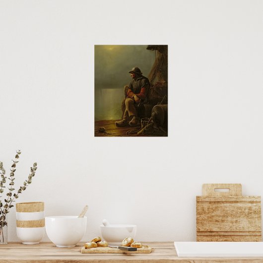 The Pilot Keeps Watch, 1851 Poster (Keuken)