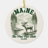 The Pine Tree State - Mountain Forest View Keramisch Ornament (Voorkant)