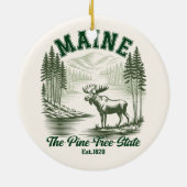 The Pine Tree State - Mountain Forest View Keramisch Ornament (Achterkant)