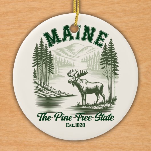 The Pine Tree State - Mountain Forest View Keramisch Ornament