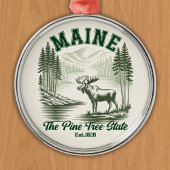 The Pine Tree State  - Mountain Forest View Metalen Ornament