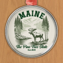 The Pine Tree State  - Mountain Forest View Metalen Ornament