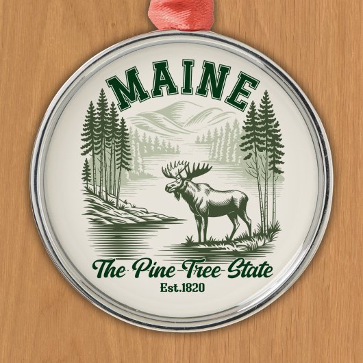 The Pine Tree State  - Mountain Forest View Metalen Ornament