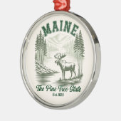 The Pine Tree State  - Mountain Forest View Metalen Ornament (Links)