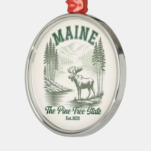 The Pine Tree State  - Mountain Forest View Metalen Ornament (Links)