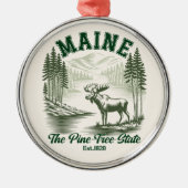 The Pine Tree State  - Mountain Forest View Metalen Ornament (Voorkant)