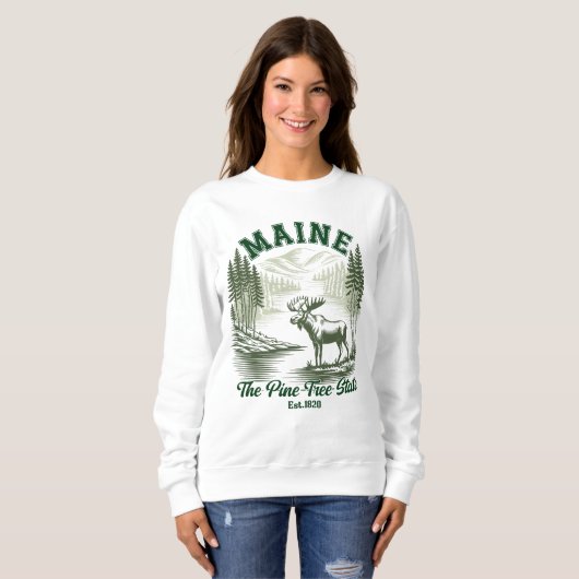 The Pine Tree State - Mountain Forest View Trui (Voorkant volledig)