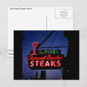 The Pines, Forest Park Il.  Neon Post Card Briefkaart (Voorkant / Achterkant)