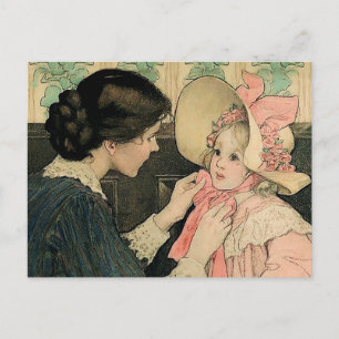The Pink Bonnet van Jessie Willcox Smith Feestdagenkaart