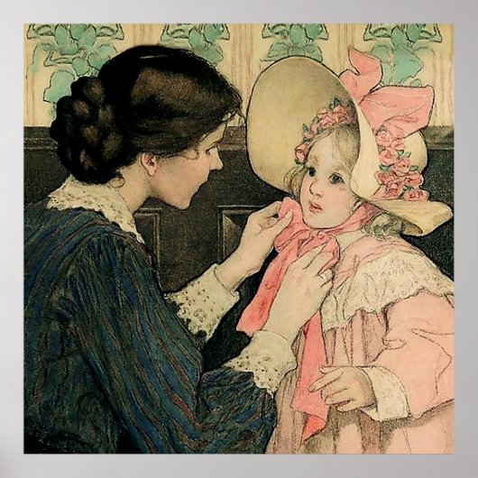 The Pink Bonnet van Jessie Willcox Smith Poster (Voorkant)