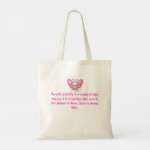 THE PINK BUTTERFLY DESIGN IS A SYMBOL OF HOPE. TOTE BAG (Achterkant)