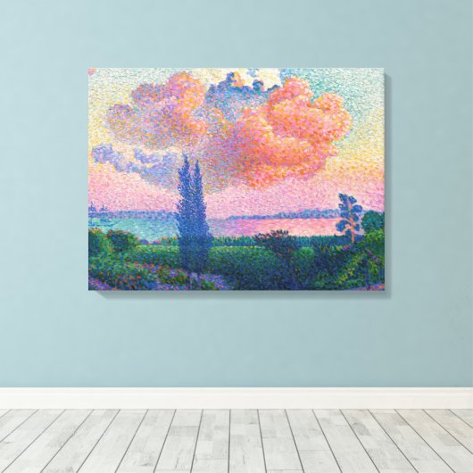 The Pink Cloud, schilderij van Henri E. Cross, Canvas Afdruk (Insitu (Houten vloer))