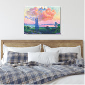 The Pink Cloud, schilderij van Henri E. Cross, Canvas Afdruk (Insitu (Slaapkamer))