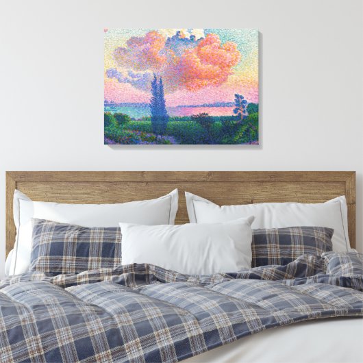 The Pink Cloud, schilderij van Henri E. Cross, Canvas Afdruk (Insitu (Slaapkamer))