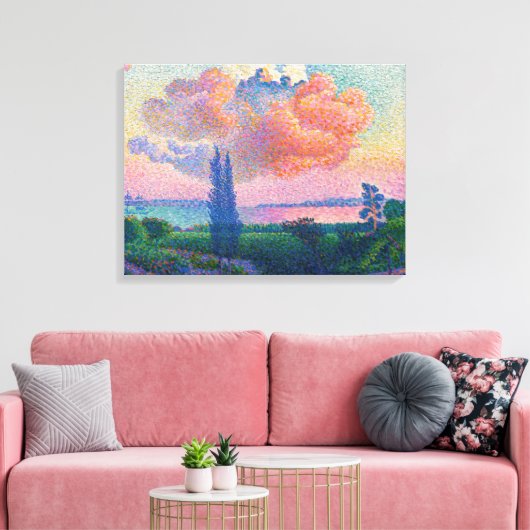 The Pink Cloud, schilderij van Henri E. Cross, Canvas Afdruk (Insitu (Woonkamer))