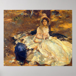 The Pink Dress van John Singer Sargent Poster