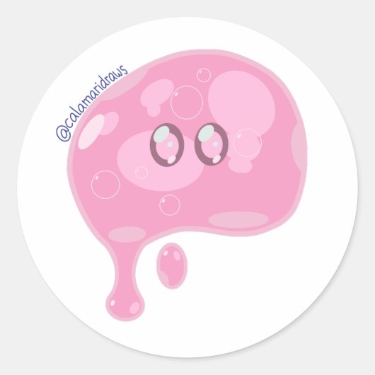 The pink slime ronde sticker (Voorkant)
