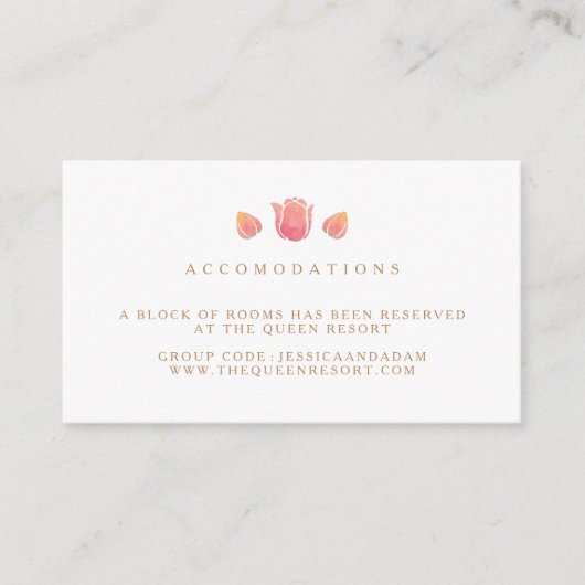 The Pink Tulip Wedding Hotel Accommodatie Kaarten (Voorkant)