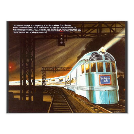 The Pioneer Zephyr 1934 Foto Afdruk (Voorkant)