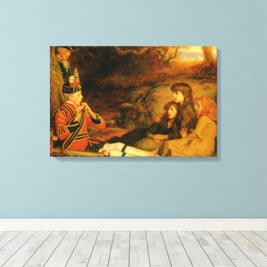 The Piper (door John Everett Millais) Canvas Afdruk (Insitu (Houten vloer))