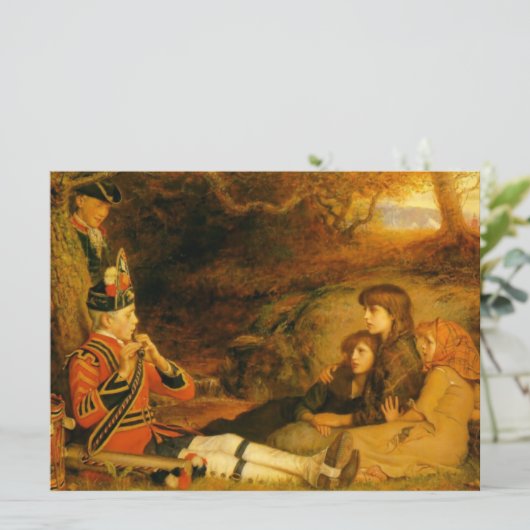 The Piper (door John Everett Millais) Kaart (Staand voorkant)