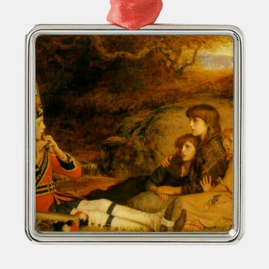 The Piper (door John Everett Millais) Metalen Ornament (Voorkant)