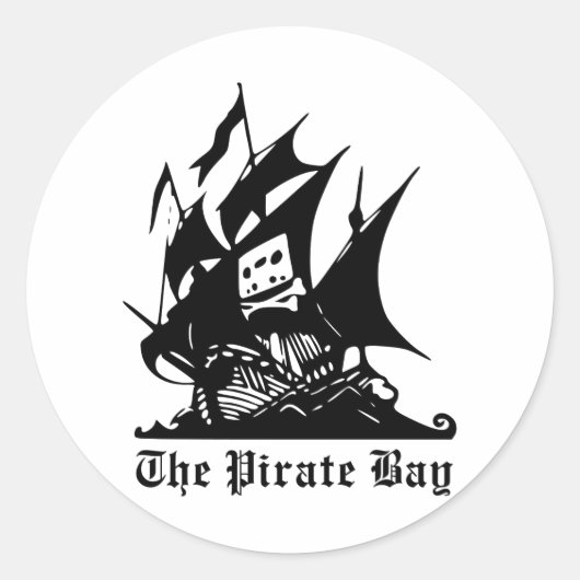The Pirate Bay Logo Ronde Sticker (Voorkant)